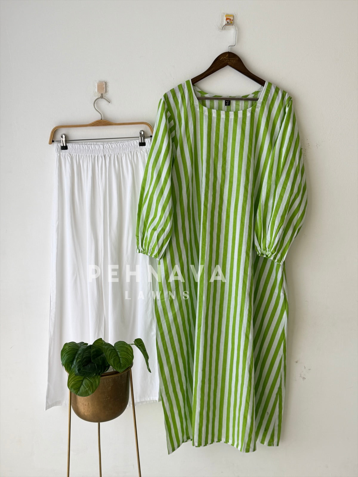 Back Tie-Up Striped Co-ord Set-cw 022