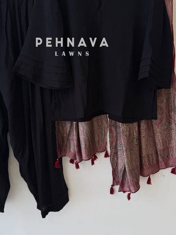 Farshi Shalwar Set with Ajrak Printed Dupatta