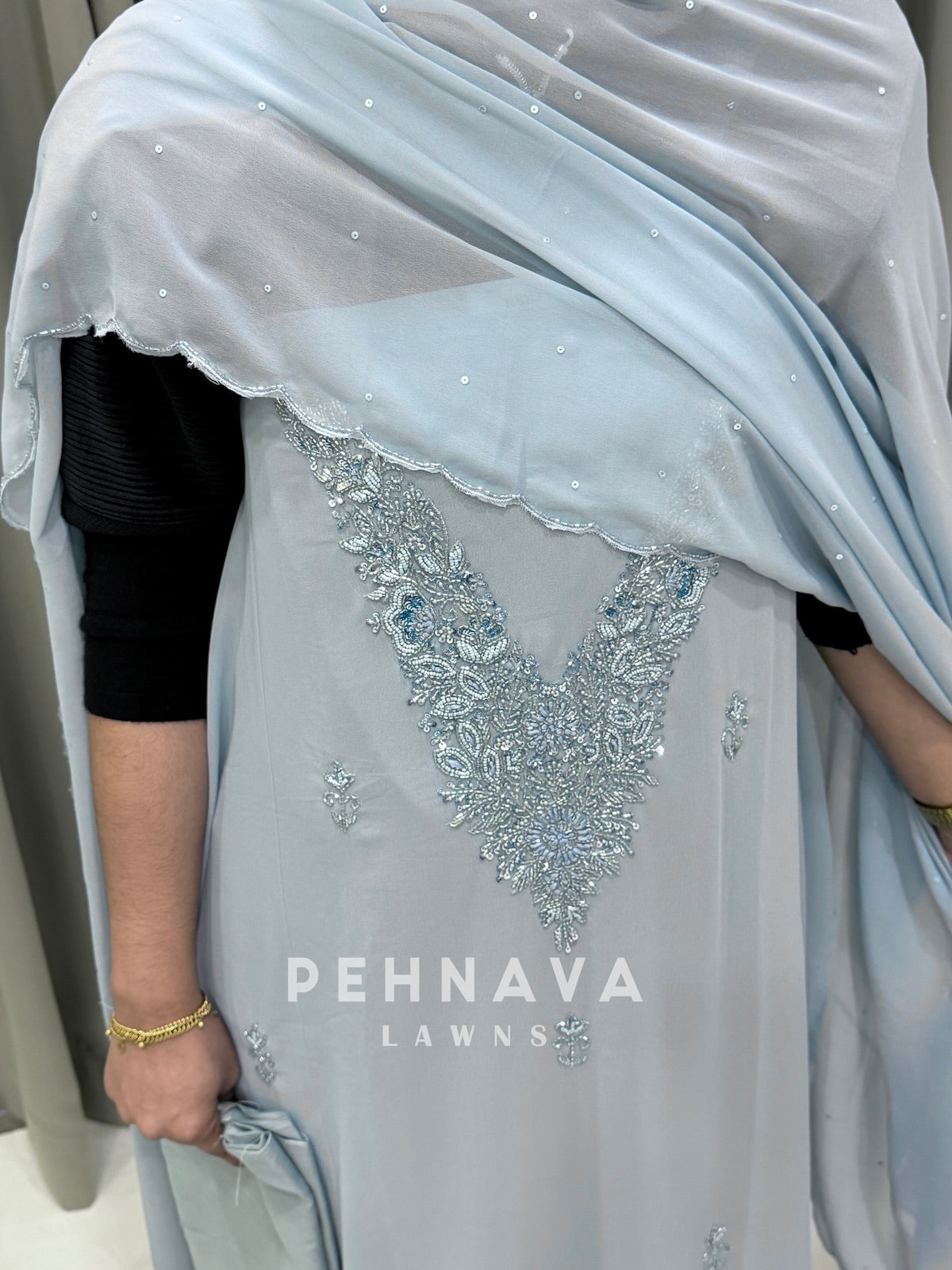 Premium Handworked Chiffon Unstitched Suit-1536