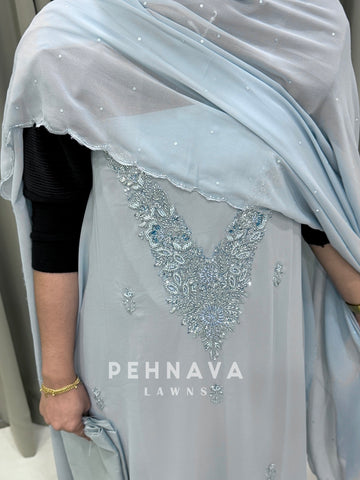 Premium Handworked Chiffon Unstitched Suit-1536