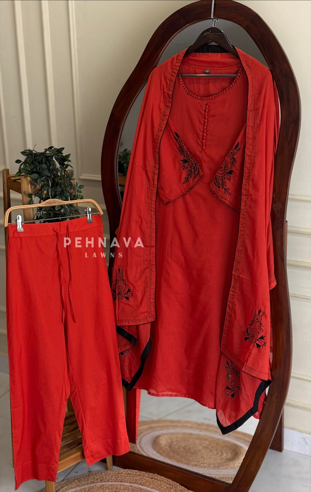 Embroidered Cotton Suit Set