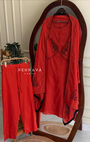 Embroidered Cotton Suit Set