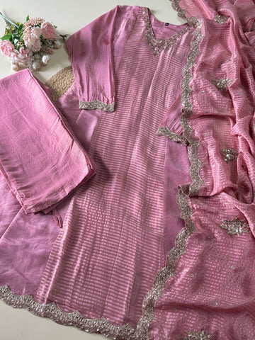 Pure tissue Anarkali ready to wear -3842