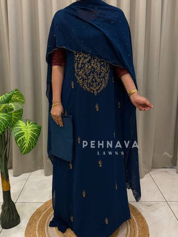 Premium Handworked Chiffon Unstitched Suit-SM-806