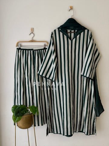 Striped Cotton Suit Set-6106