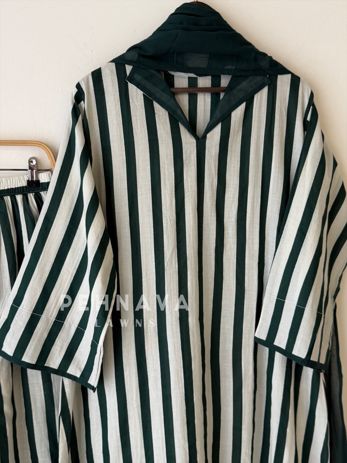 Striped Cotton Suit Set-6106