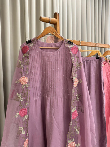Mul-Cotton Pin-tucks suit- 6399