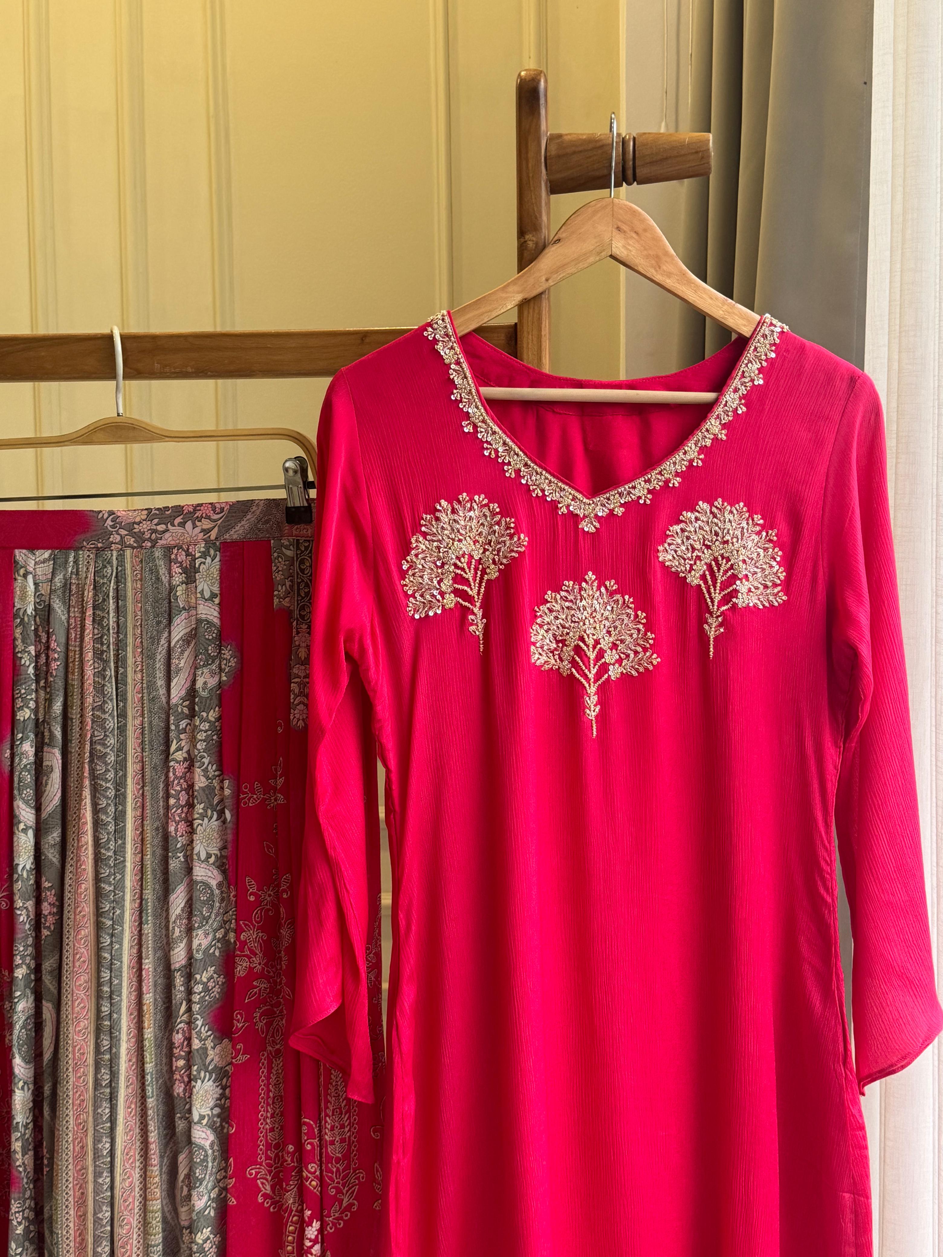 Handworked chiffon 2 peice suit-10171
