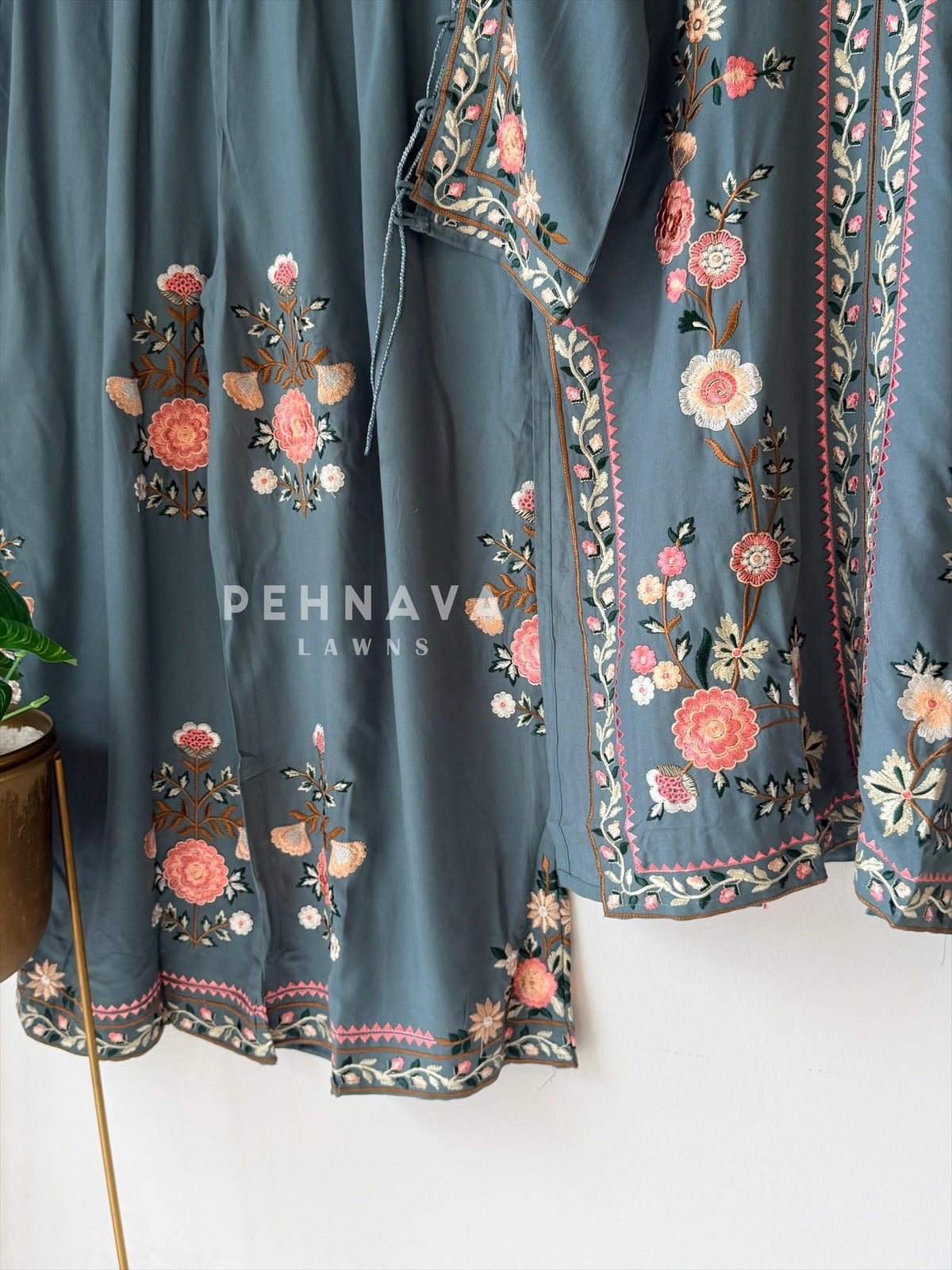Floral Embroidered Three Piece Suit