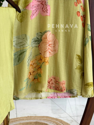 Floral Printed Three Piece Suit