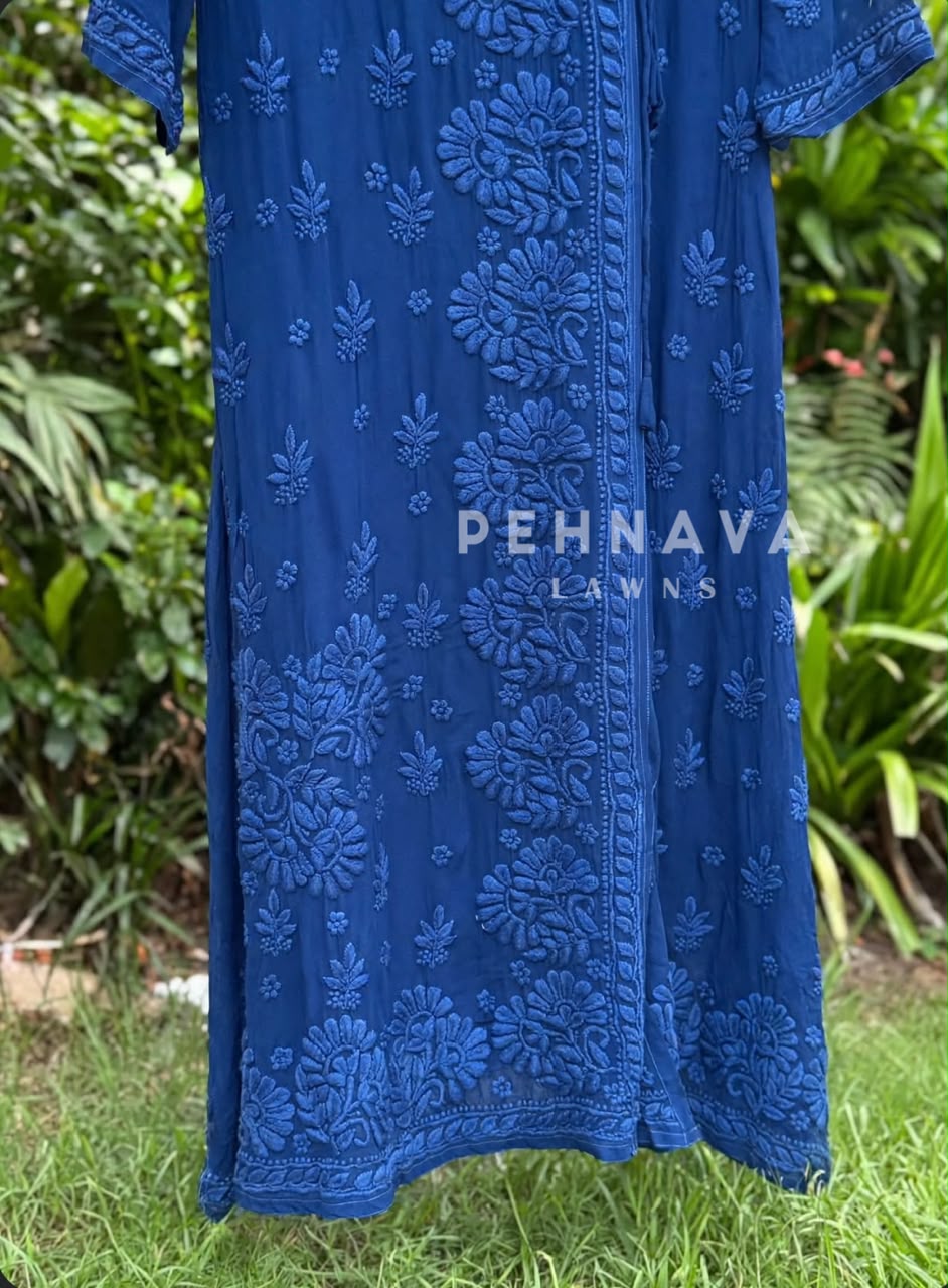 Angrakha Chikankari Embroidered Suit(12-15 Dispatching Time )