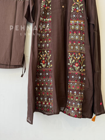 Chanderi Embroidered Suit Set