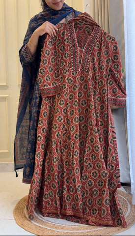 Ajrak Printed anarkali-8