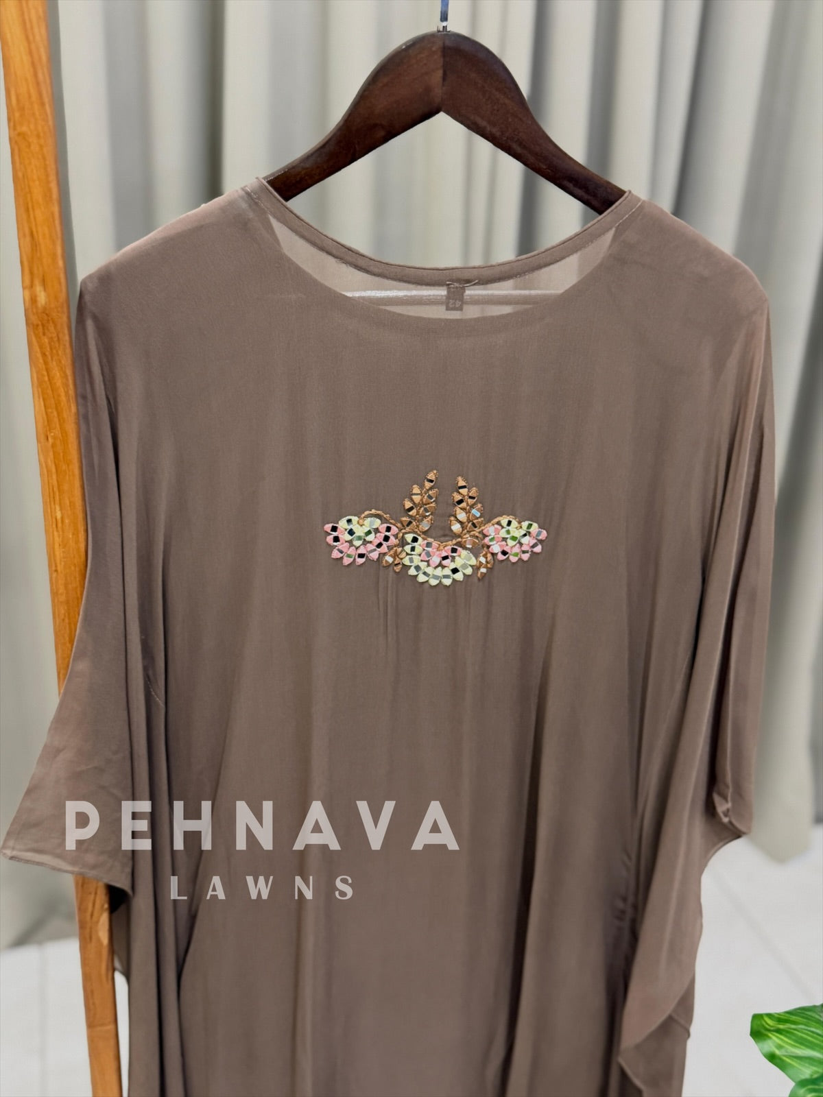Floral Mirror-Work Kaftan Suit 2584