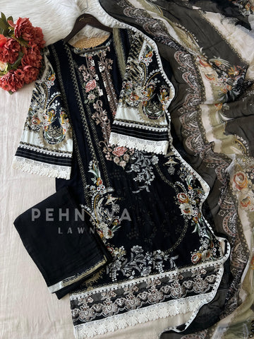 Cotton Lace Detail Suit Set-1485