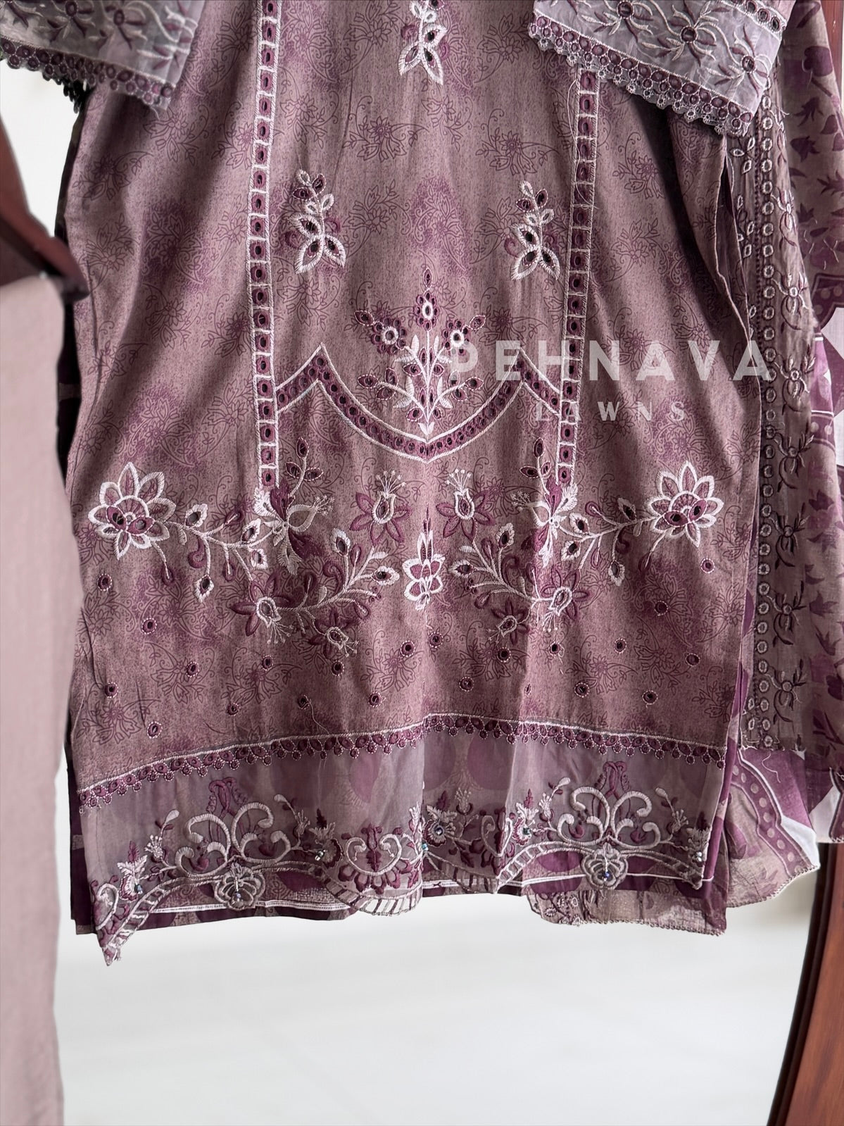 Embroidered Printed Suit Set-2003-6