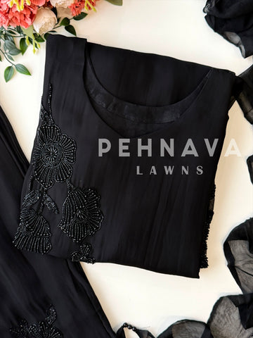 Premium Soft Organza Handworked Suit 10645