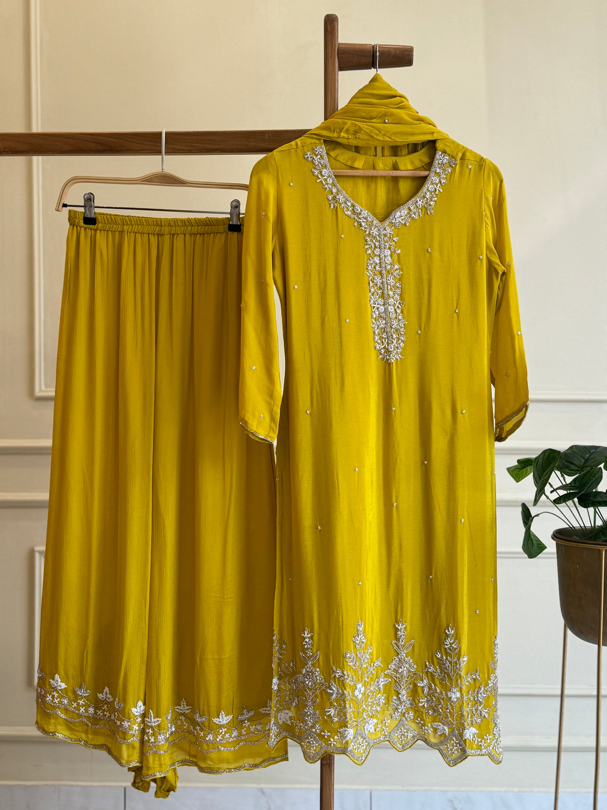 Pure chinnon  hand embroidered suit-with color options 6483