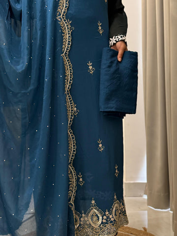 Pure Chinnon handworked Un-stitched suit-1628
