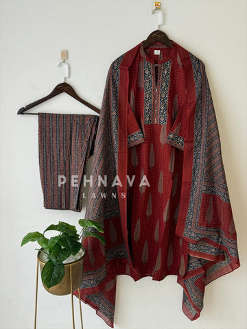 Classic Work Print Suit-No.11/3 - Pehnava Lawns