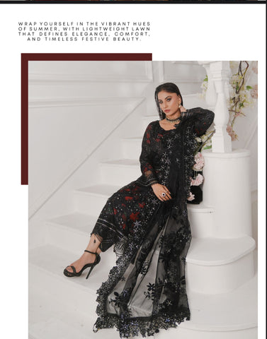 GLAMOURA BY NOOR'S SEMI-STITCHED 3PC | D-08