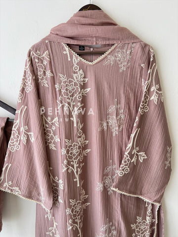 Floral Vine Embroidered Suit-4106