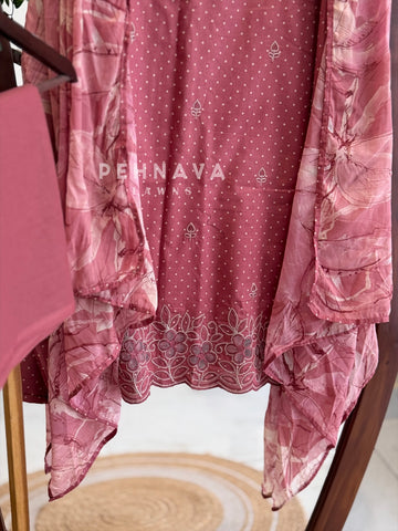 Floral Embroidered Unstitched Suit