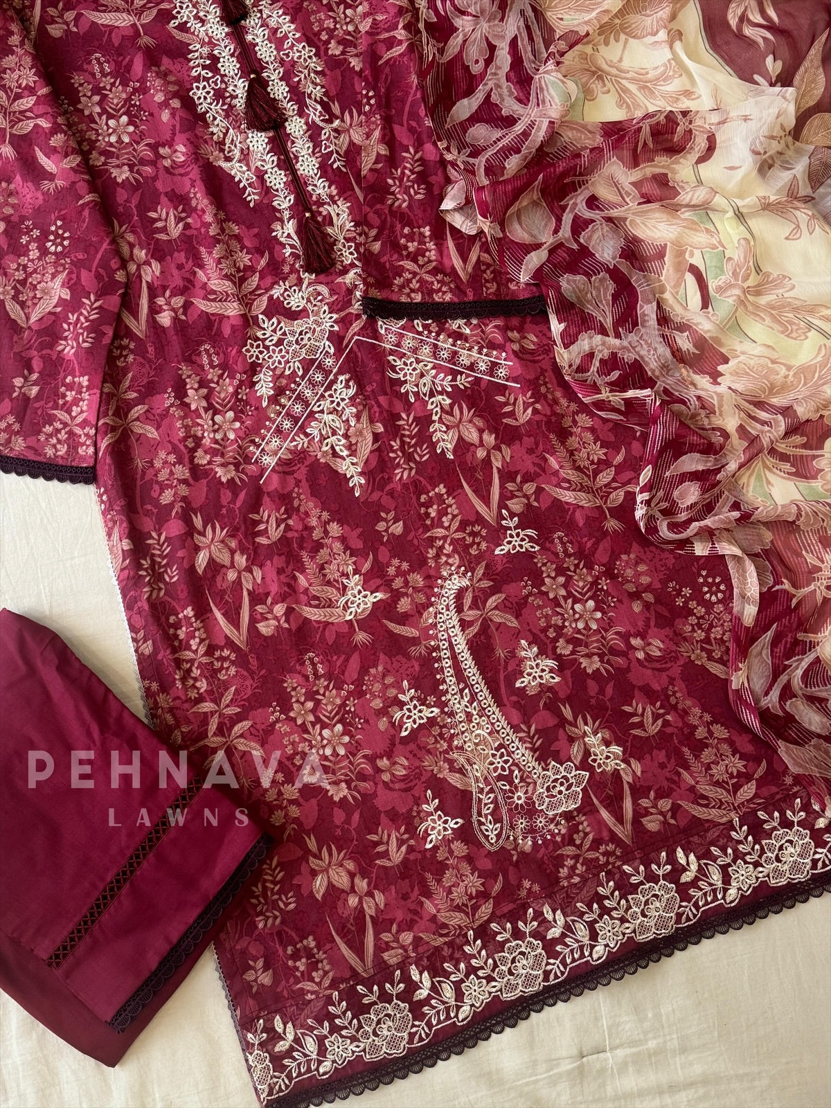 Cotton Floral Print Suit Set 1402