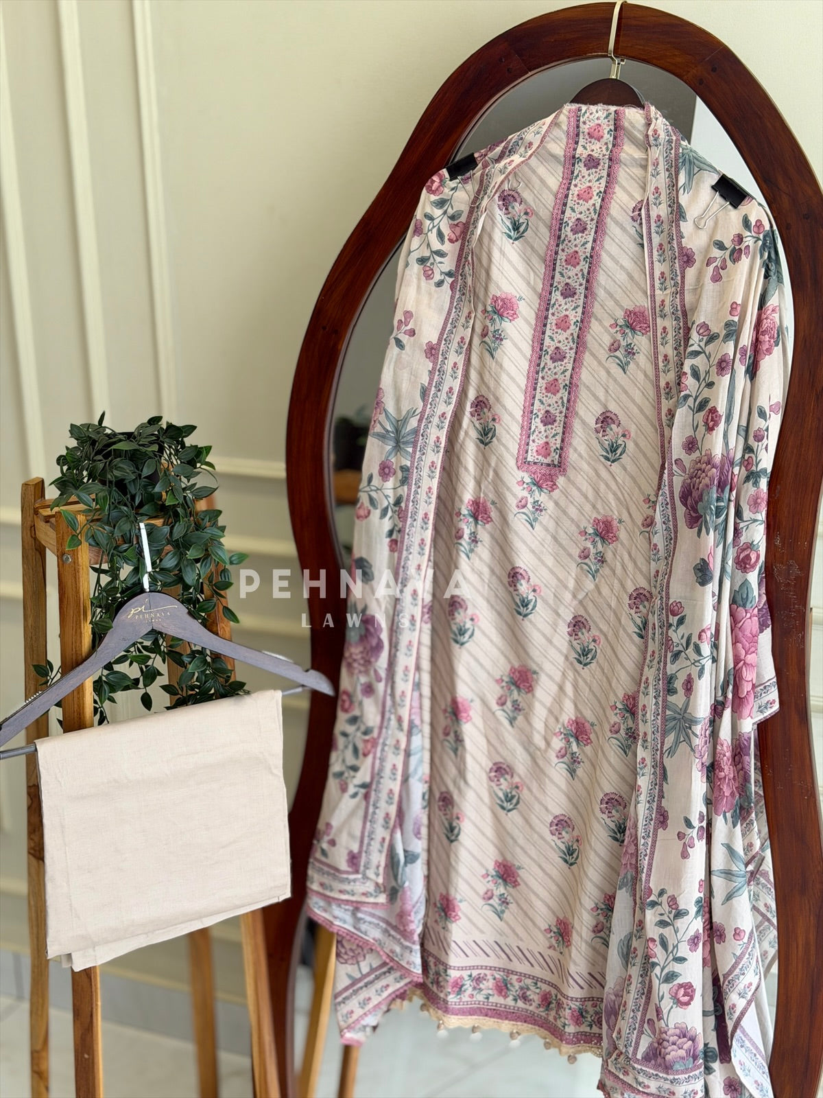 Floral Printed Unstitched Suit