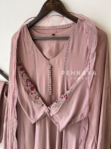 Crinkled Rayon Anarkali-6098