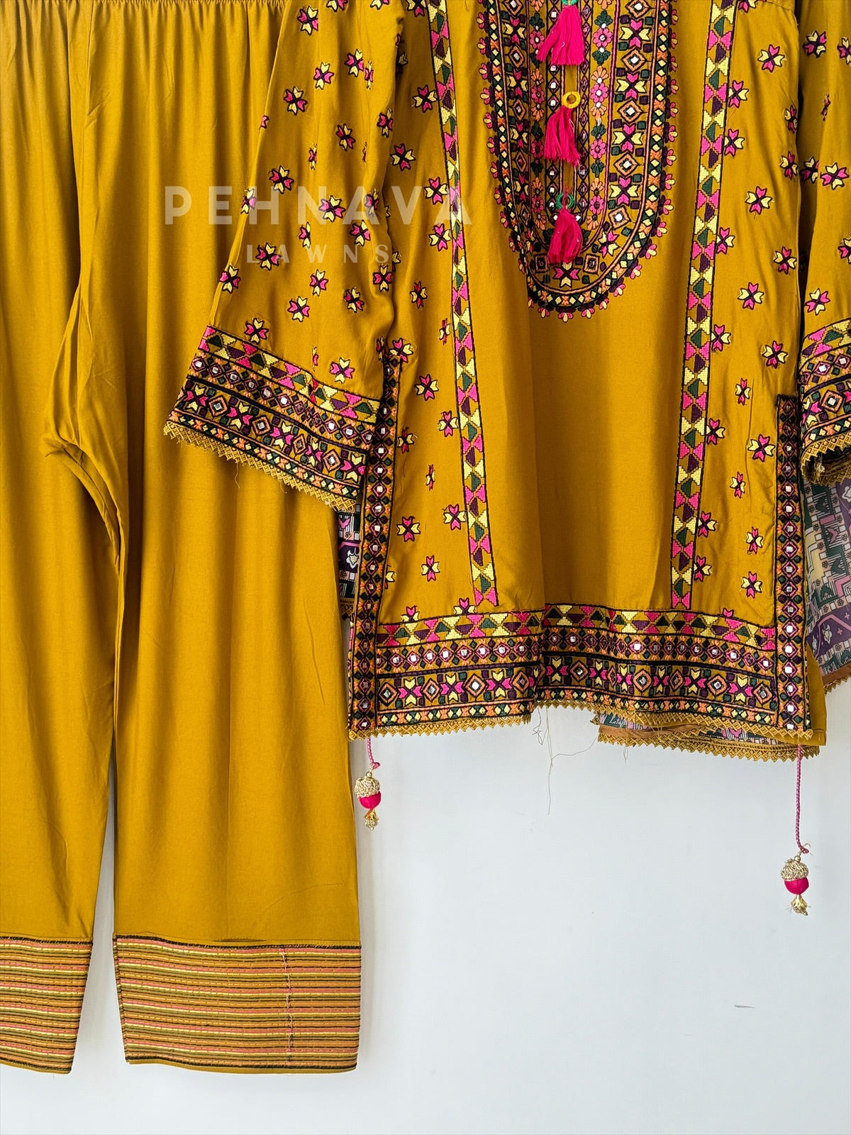 Trendy white & yellow Farshi Salwar LRC 263