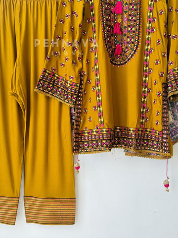 Trendy white & yellow Farshi Salwar LRC 263