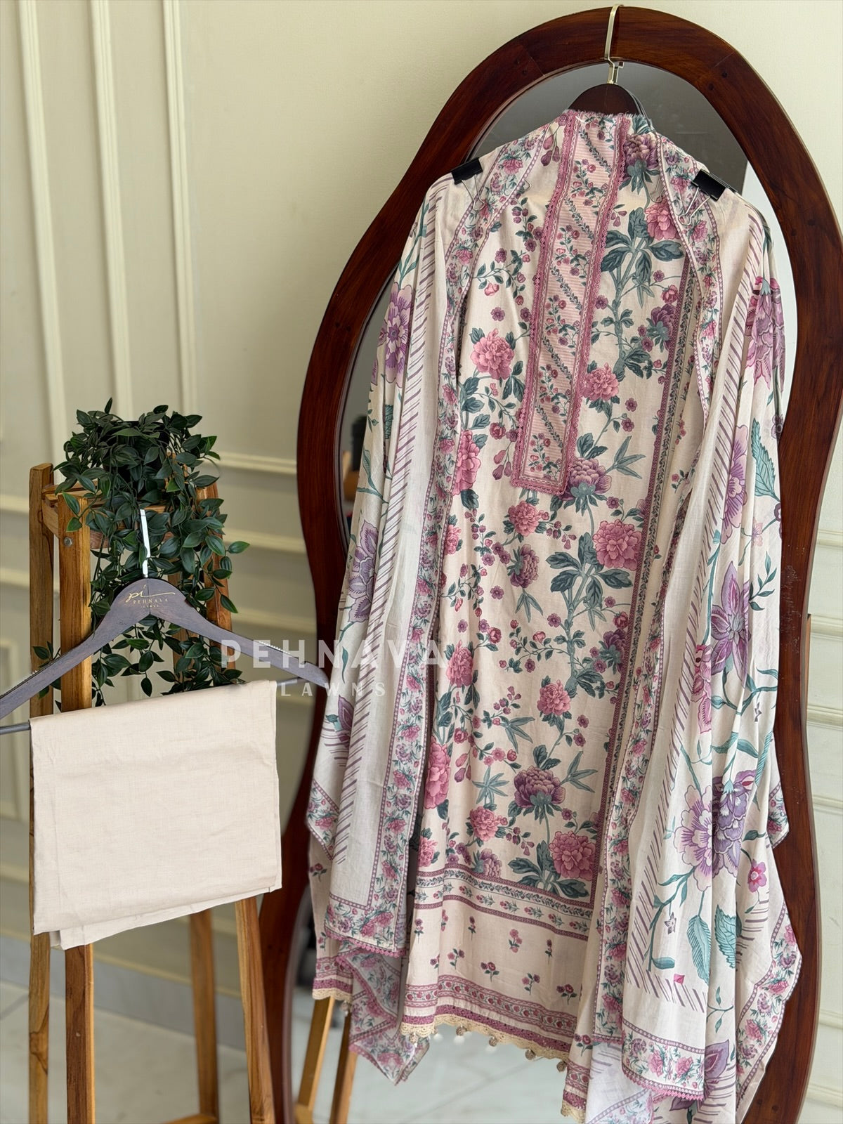 Floral Printed Unstitched Suit