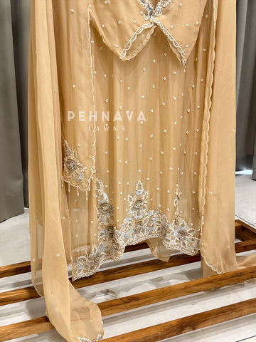 Premium HeavyHandwork led Semi-Stitched Suit