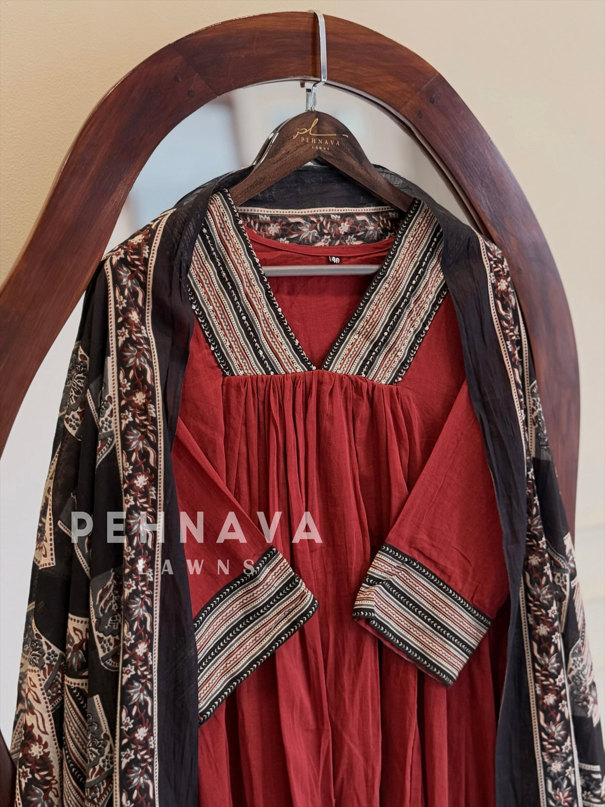 Printed Yoke Dupatta Cotton Suit Set