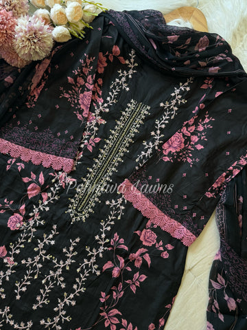 Black and pink combo  cutdana embroidered suit 1103