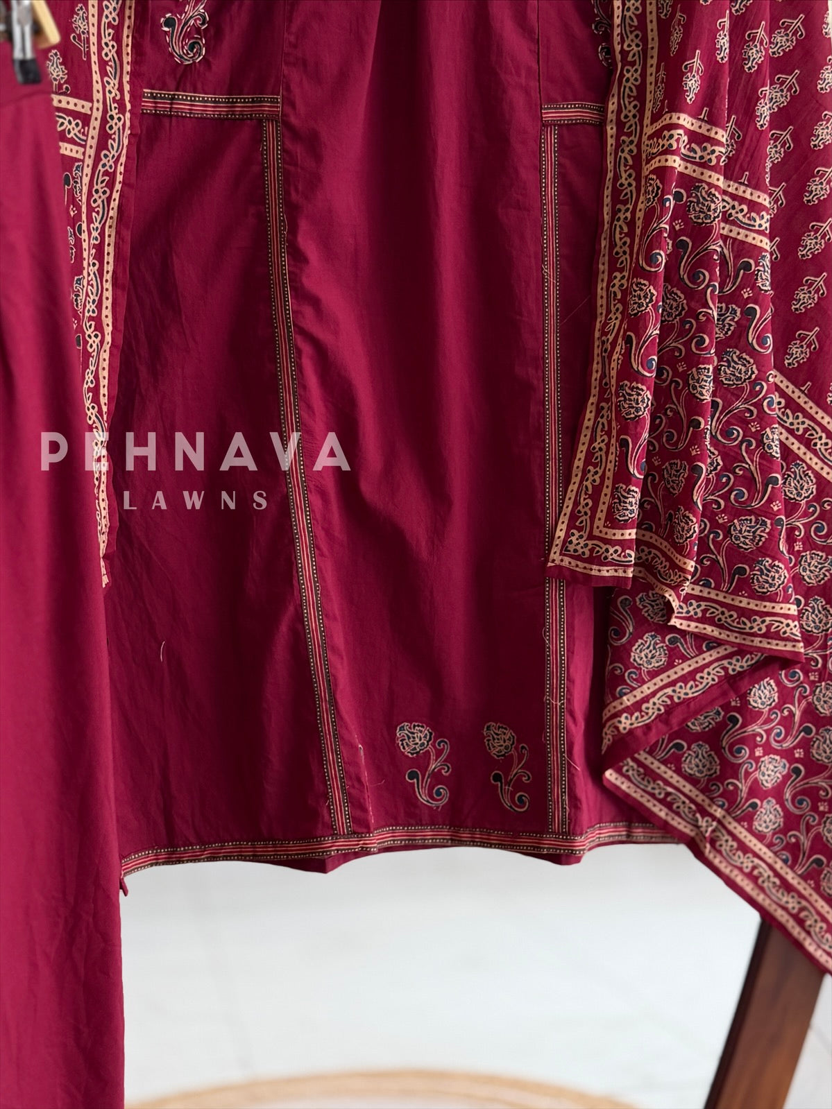 Printed Yoke Panel Suit Set 204
