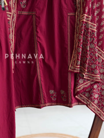Printed Yoke Panel Suit Set 204