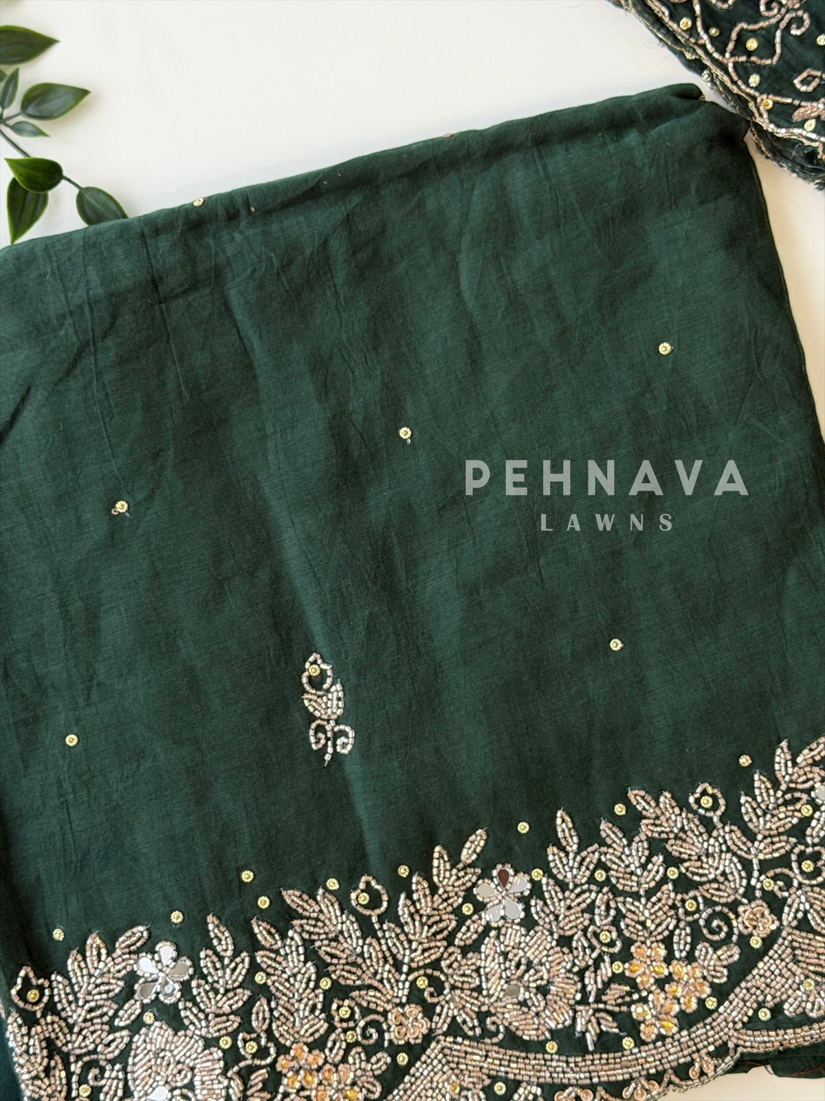 Chanderi Handworked Unstitched Suit-18566