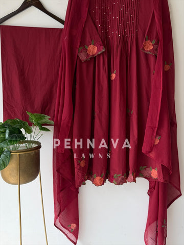 Soft- Cotton Pin Tuck Detailed Suit-6221