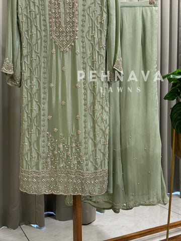 Premium Chinnon Attire - Pehnava Lawns