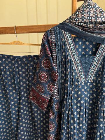 Ajrak Printed Anarkali suit