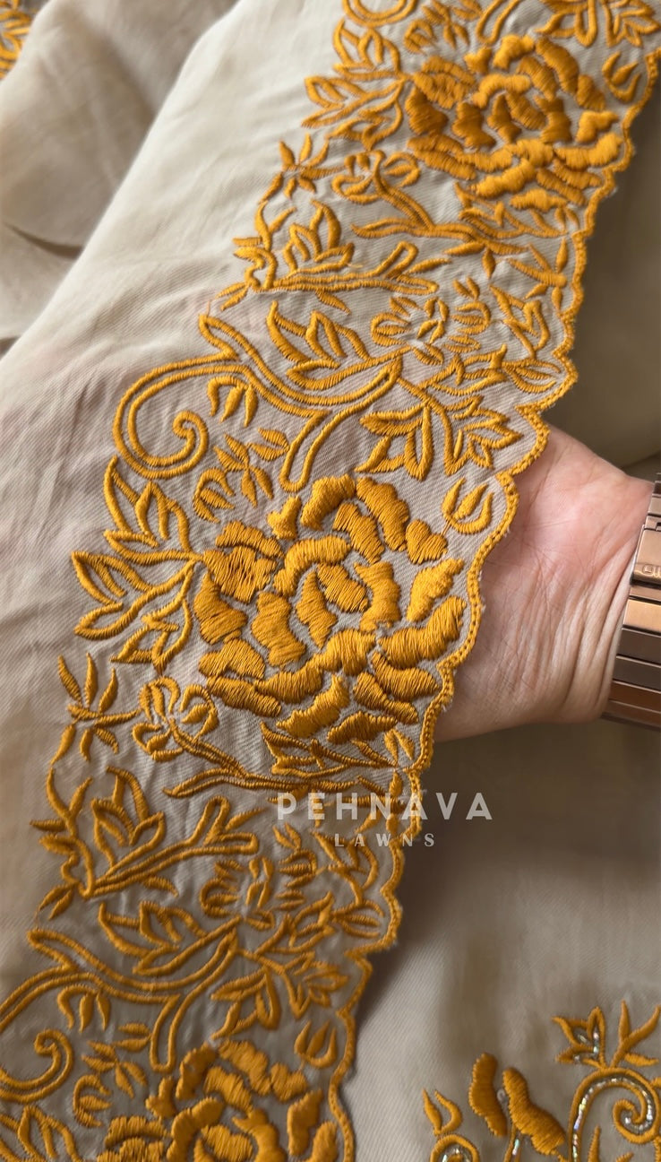 Premium Floral Embroidered Unstitched Suit