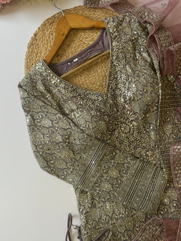 Heavy handworked peplum dress