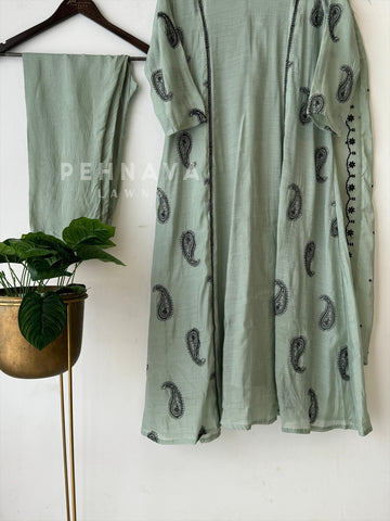 Chanderi Embroidery Suit Set-22158