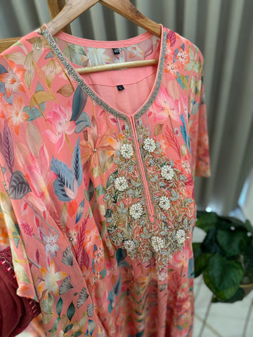 Handworked 2 peice kafthan-floral