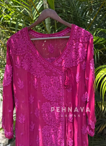 Angrakha Chikankari Embroidered Suit(12-15 Dispatching Time )