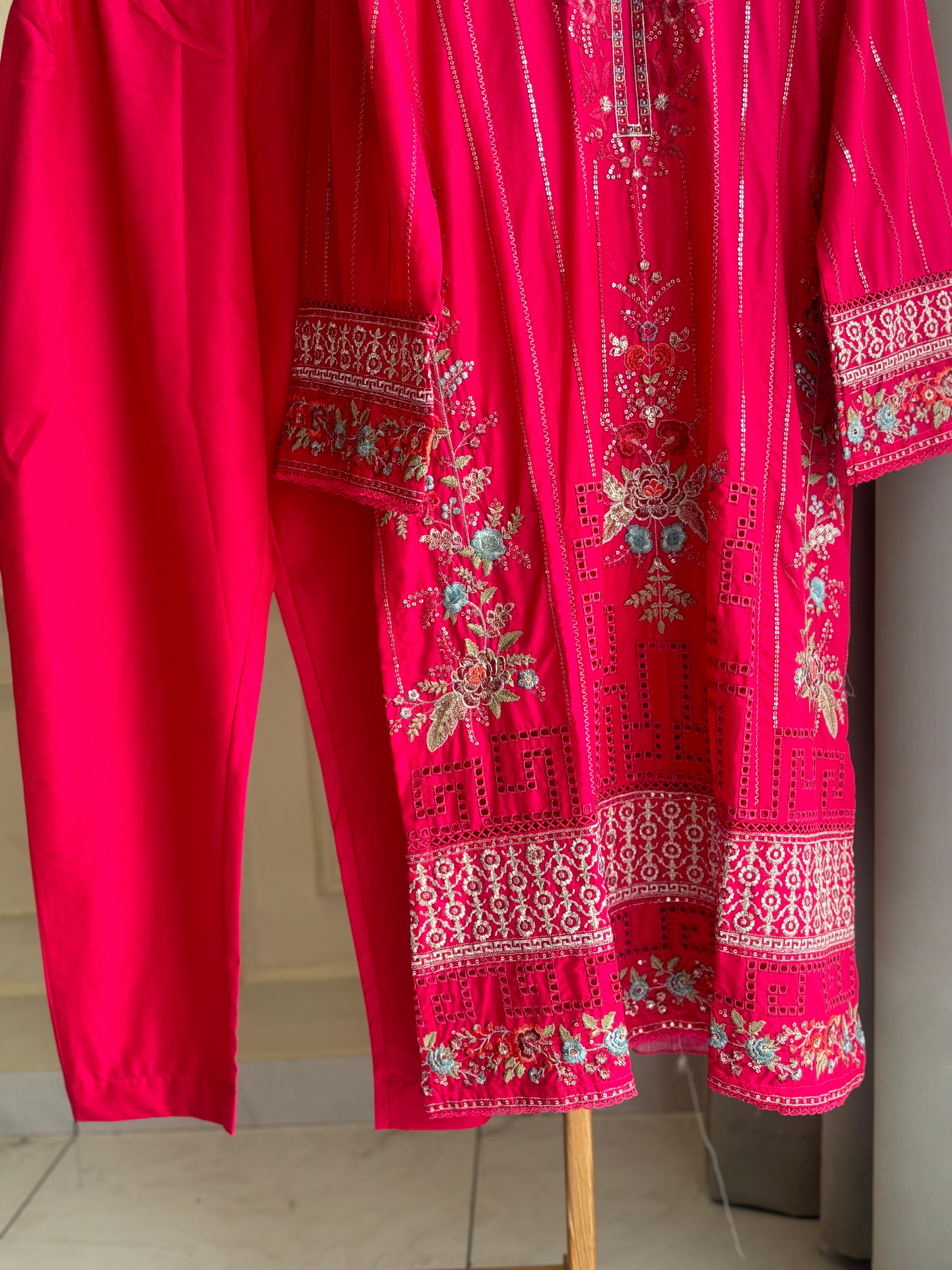Binsaeed Pakistani Embroidered lawn Suit-0851