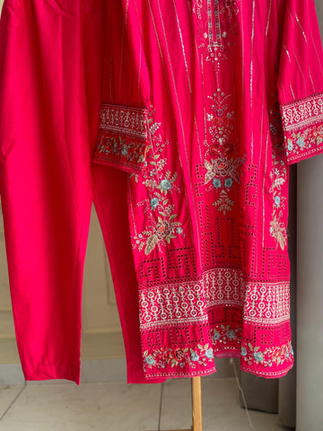 Binsaeed Pakistani Embroidered lawn Suit-0851