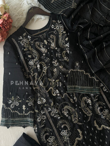 Heavy Embroidery Chiffon Suit